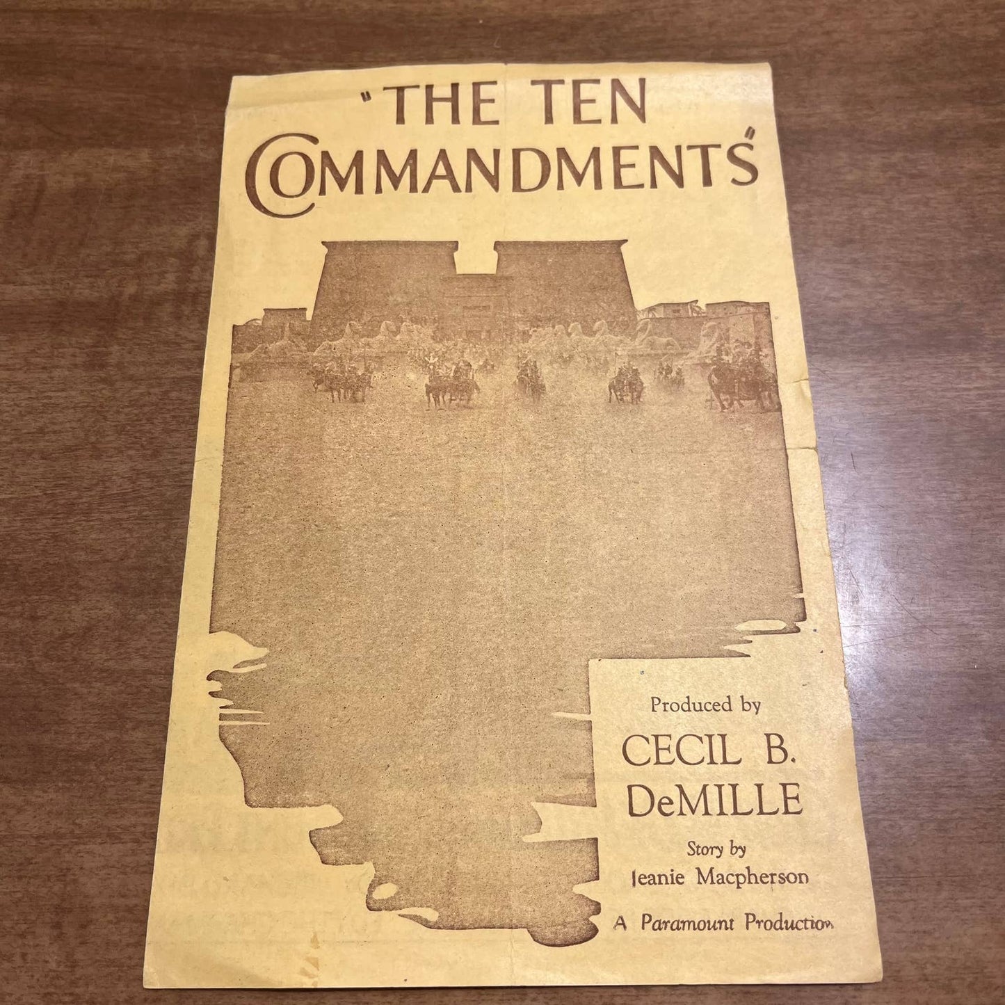 1957 Paramount The Ten Commandments Movie Leaflet Promo Flyer A8