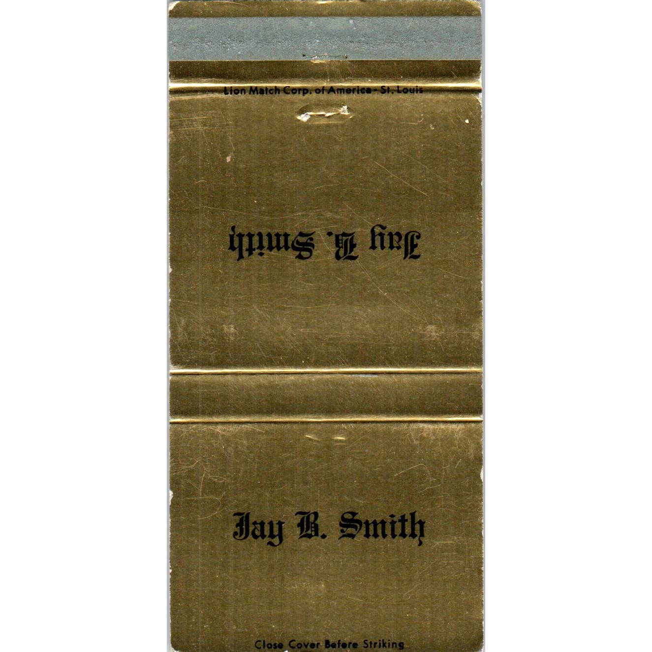 Jay B. Smith Funeral Home St Louis MO Advertising Matchbook Cover SA1-M6