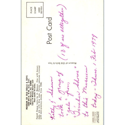 French Bisque Twin Dolls Museum of Old Dolls & Toys Winterhaven FL Postcard PB8