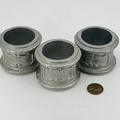 Vintage Cast Pewter Napkin Ring Set of 3 TD6
