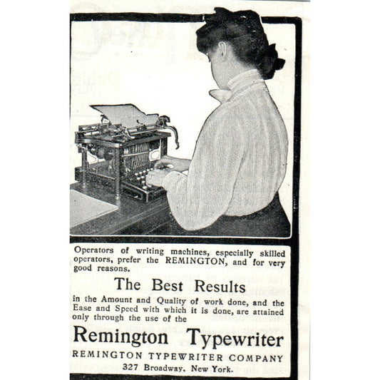Remington Typewriter Company - The Best Results - 1903 Original Ad TJ7-S