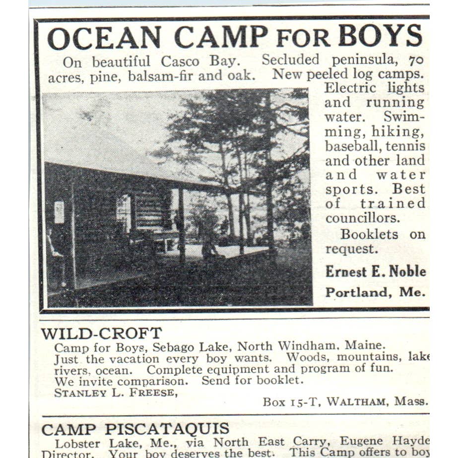 c1920 Harper's Ad Yellowstone Park Forest-and-Trail Camp Alvin G. Whitney EA3-2