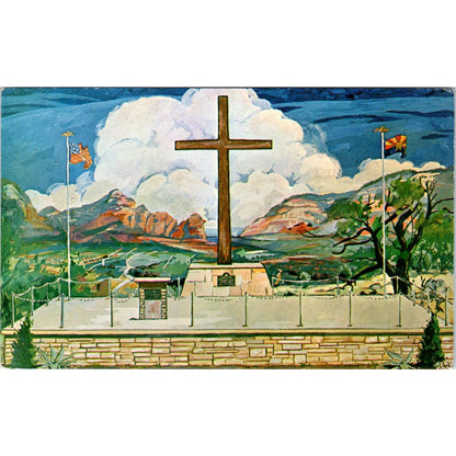 The Shrine of the Red Rocks Herb Cook Sketch Original Postcard TK1-25