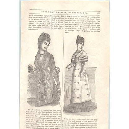 1878 Victorian Engraving Front and Back Dress for a Little Boy SF2