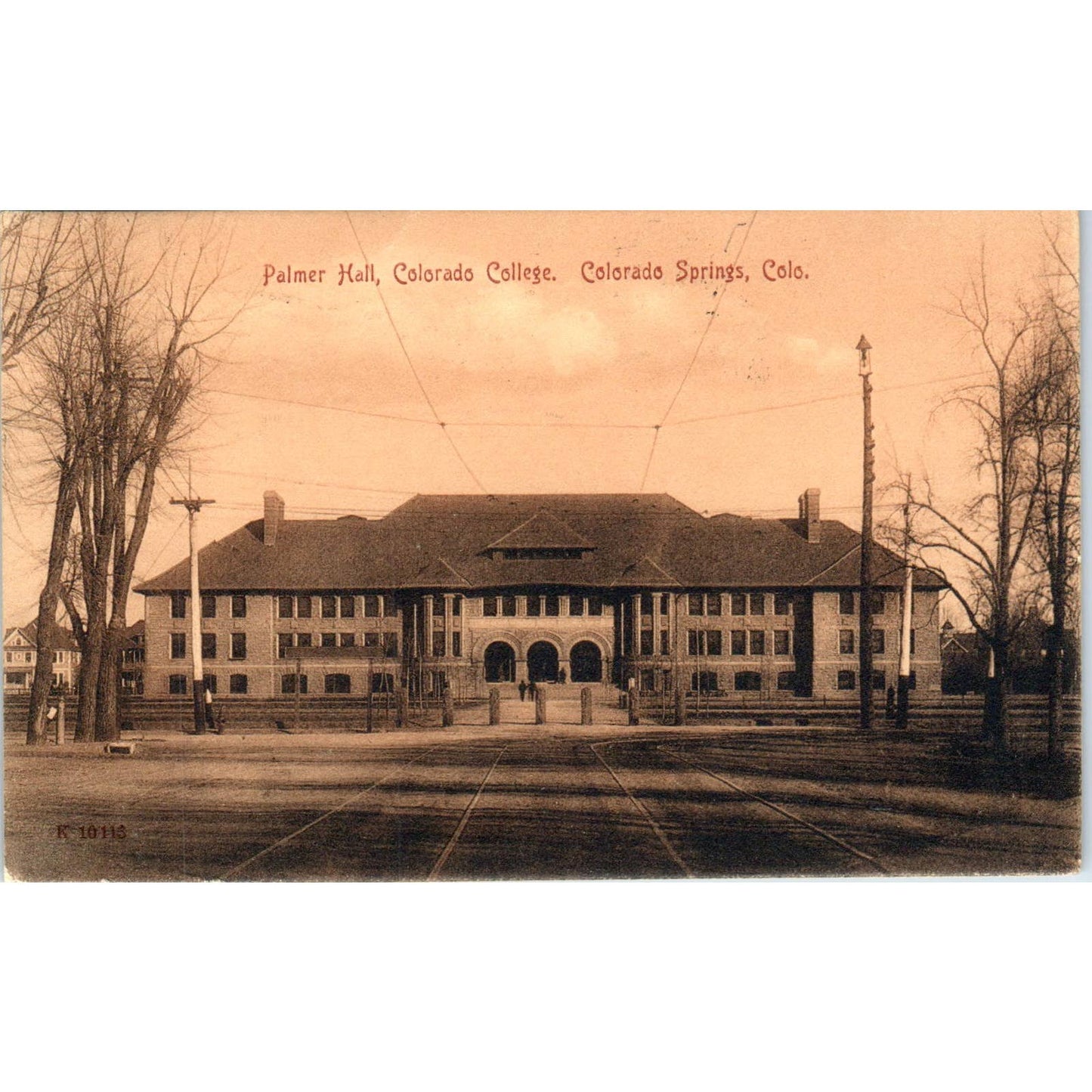 Palmer Hall Colorado College 1909 Colorado Springs Original Postcard TK1-29