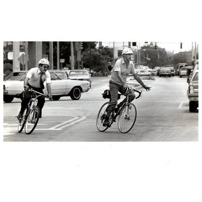 1983 Press Photo Cycling Hugh Dumont  Ed Carricarte Bike Trip 8x10" AD3