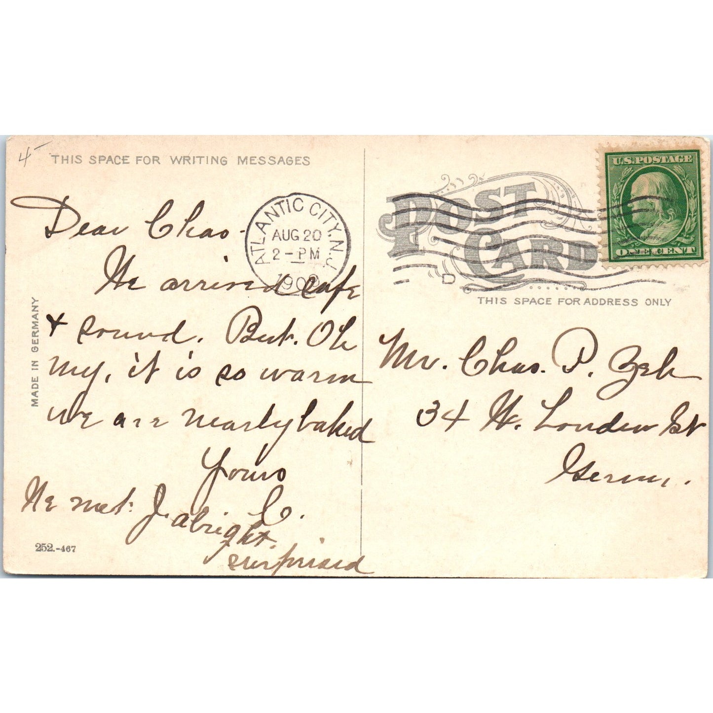 Sand Artist 1909 Atlantic City NJ Original Postcard P2-10