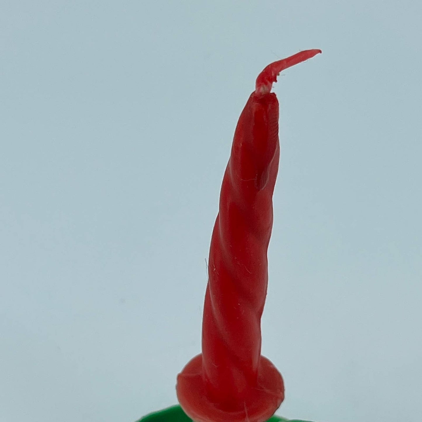 Vintage 1960s Red and Green Twist Wax Christmas Candle 3” SA2