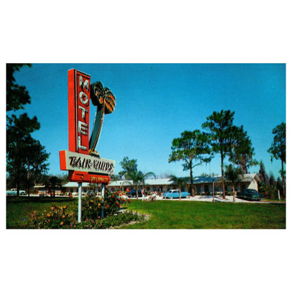 Fair Winds Motel Tampa & Plant City FL Dorothy & Karl Kreuscher - Postcard TJ8-1