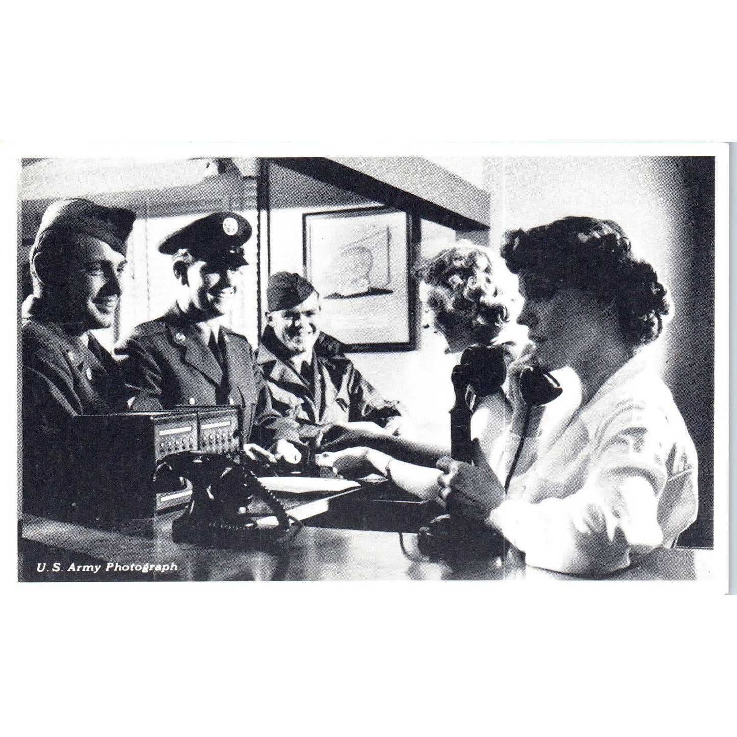 Placing a Telephone Call, Fort Dix NJ Original Postcard TK1-P18