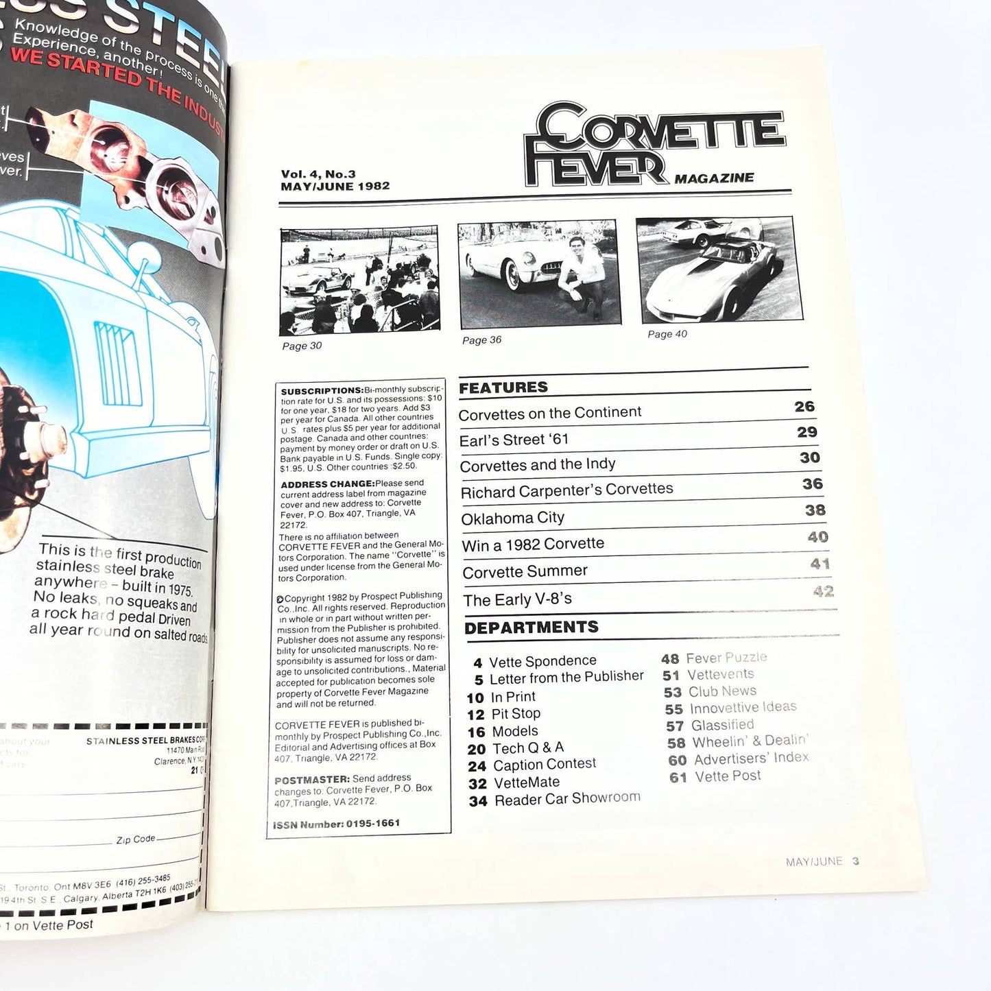 1982 May/June Corvette Fever Magazine Collector's Engines The Early V-8s TG1-2