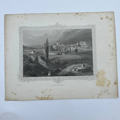 1864 Original Steel Art Engraving - Plauen R. Roberts 8.5x11" AC3