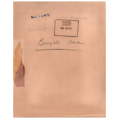 1972 Press Photo Cycling Bicycle Race Joe Miscioscia Miami FL 8x10" AD3