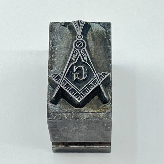 1920s Ornate Freemason Masonic Metal Stamp Typeset Print Block 1/2” SC7-1