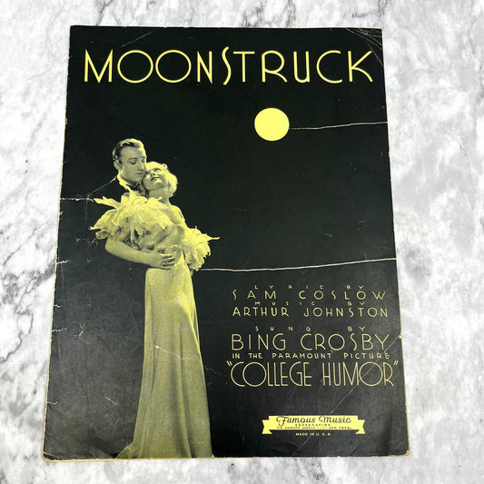 Moonstruck College Humor Bing Crosby Arthur Johnson 1933 Sheet Music V37-5