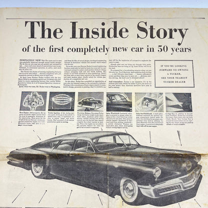 Rare Original Full Page Tucker Automobile Newspaper Ad Milwaukee WI TF9