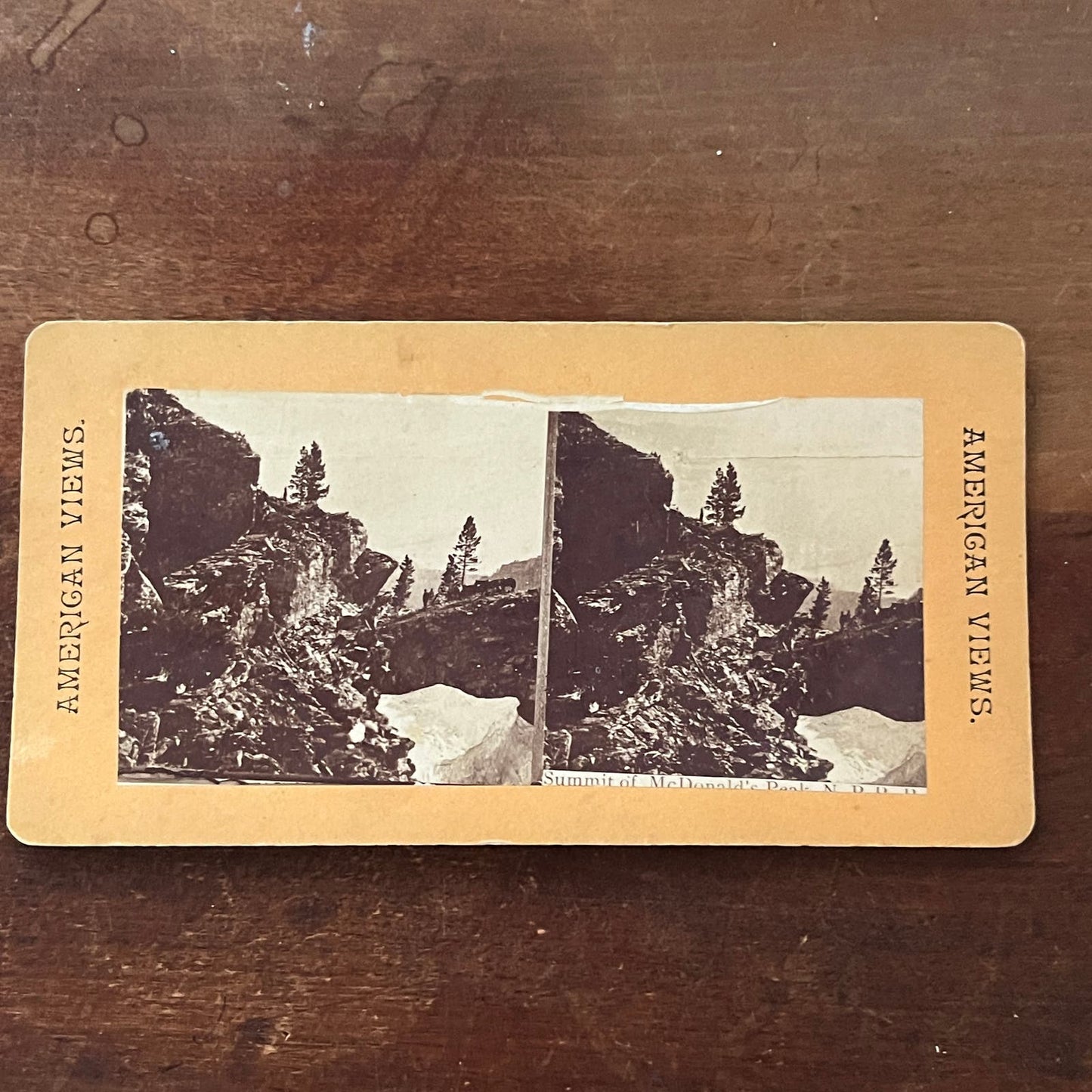 Summit of McDonald's Peak Mission Mts Montana Antique Stereoview Card TJ9-V2