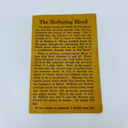 VTG Christian Tract “The Sheltering Blood” Free Tract Society Los Angeles CA C1