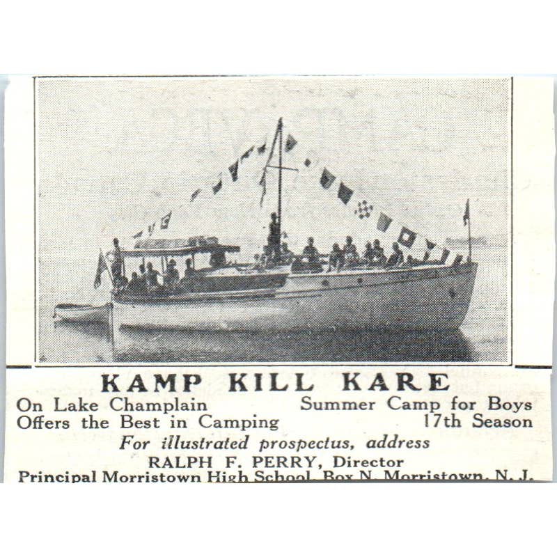 c1920 Harper's Magazine Ad - Camp Vega Charleston Lake Ontario Canada EA3-2