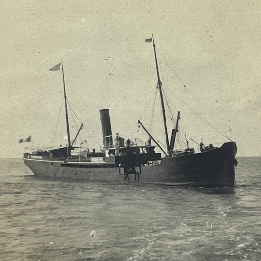 1903 Original Sepia Photograph S.S. Yucatan of Cia. de Navigacion S.A Mexico AC7