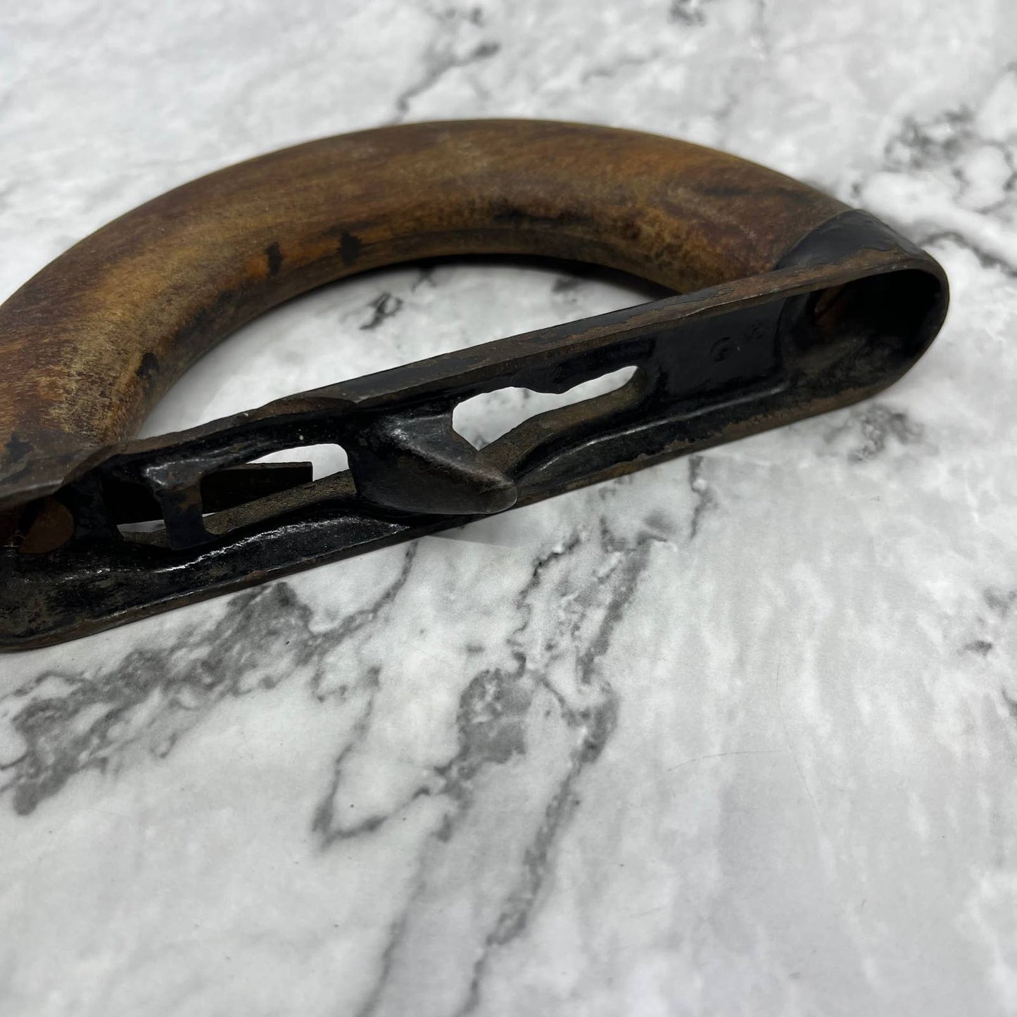 Antique Simmons Special Sad Iron with Wood Handle 6.5” TJ6