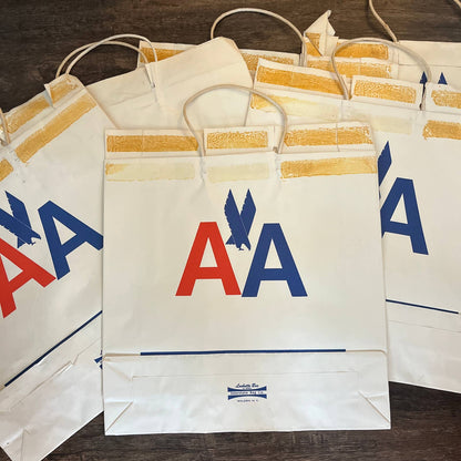 1970s Lot of 7 American Airlines Large Paper Shopping Souvenir Bags ~20x18"