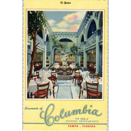Columbia - The Gem of Spanish Restaurants Tampa Florida Original Postcard P2-1