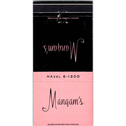 Mangam's Restaurant Dundee IL Advertising Matchbook Cover SA1-M11