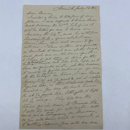 1880s Antique Handwritten Letter From Norwich Connecticut AC9