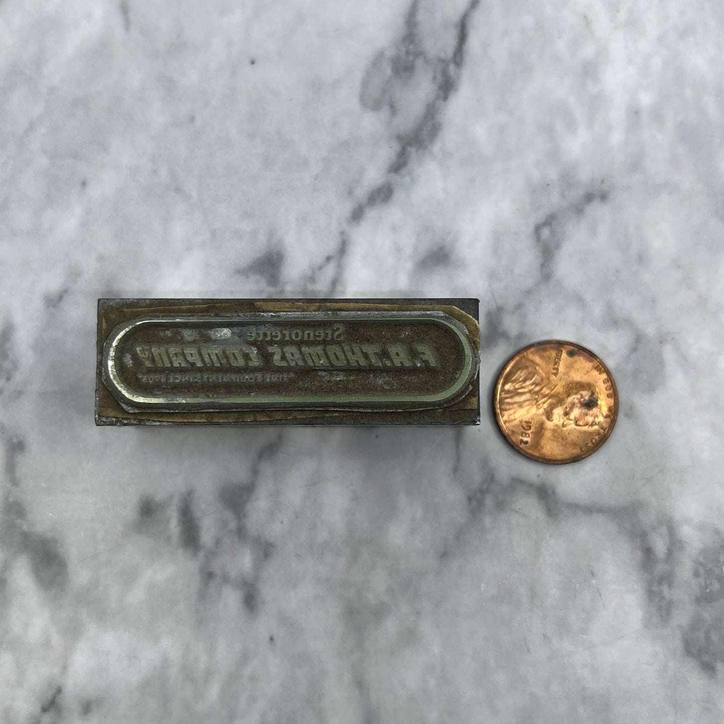 Vintage Letterpress Printers Block Plate F.A. Thomas Company Stenorette TJ52