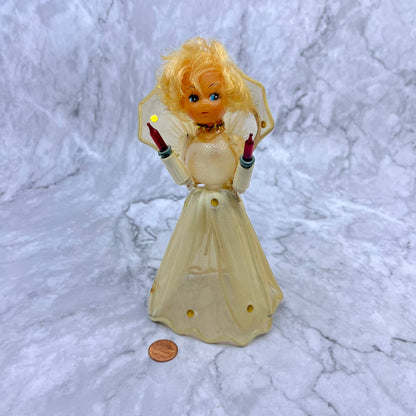 Stockinette 60's Christmas Angel Lighted Light Up Decoration Tree Topper 7" TE4