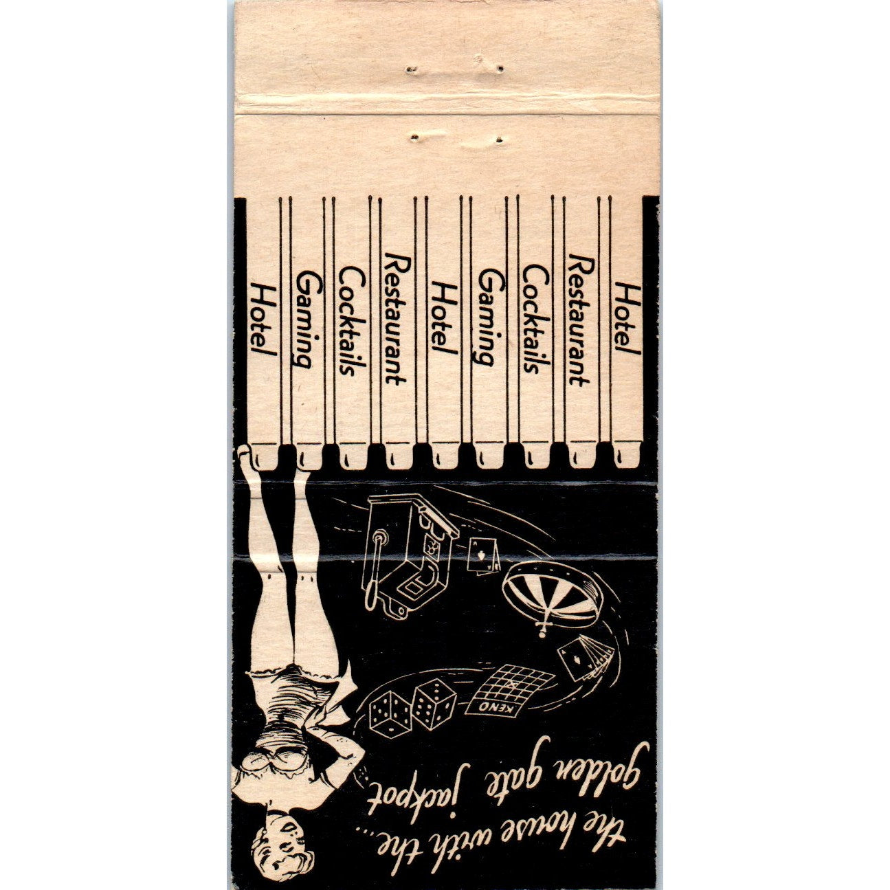 Golden Gate Casino Downtown Las Vegas NV Advertising Matchbook Cover MM11-8
