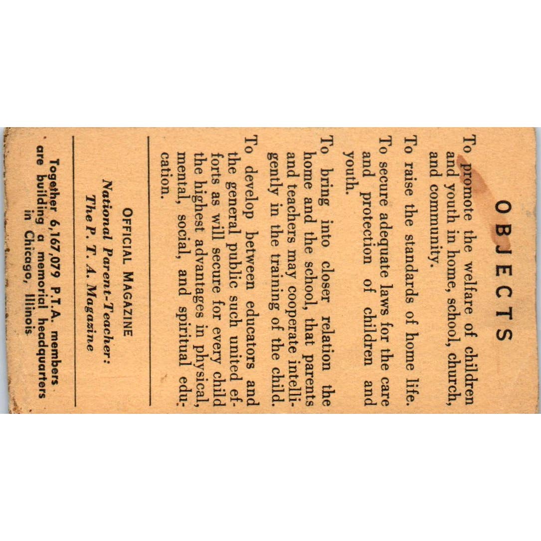 1950 National Congress of Parents & Teachers Membership Card HW Longfellow SE5-1