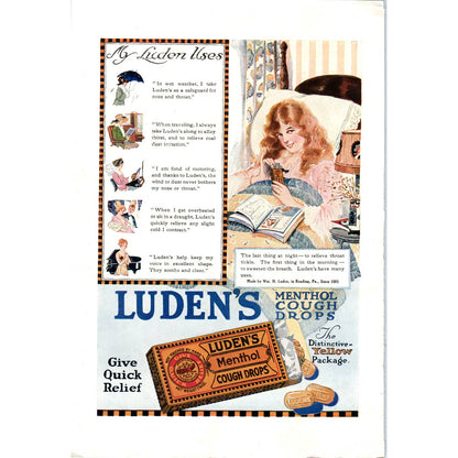 c1920 Harper's Magazine Ad - Luden's Menthol Cough Drops TF6-1