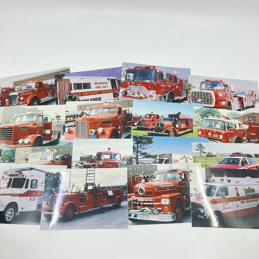 Vintage Milwaukee Wisconsin Area Fire Truck Vehicle Original Photo LOT OF 16 TF5