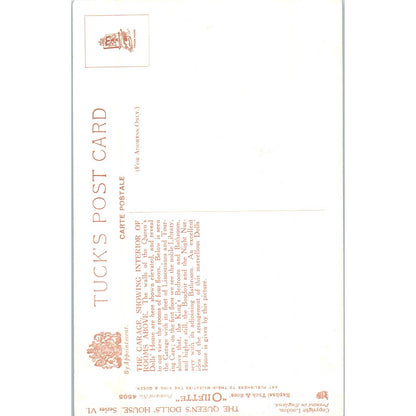 The Queen's Dollhouse The Garage Raphael Tuck Oilette Original Postcard TK1-P17