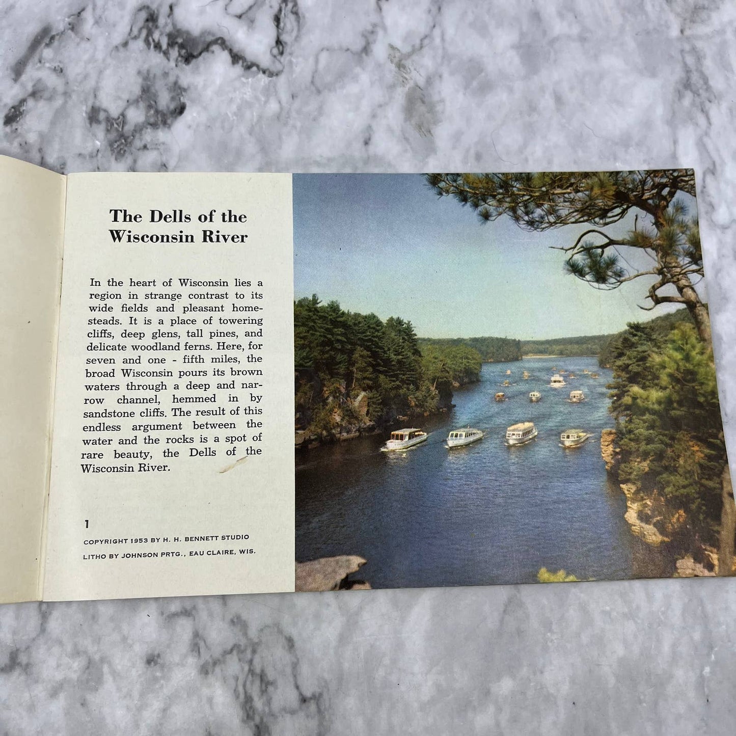 1953 The Beautiful Dells Of The Wisconsin River Travel Booklet TH5