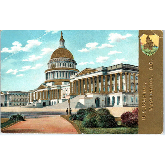 U.S. Capitol Embossed Gilt Washington D.C. Original Postcard P1-16