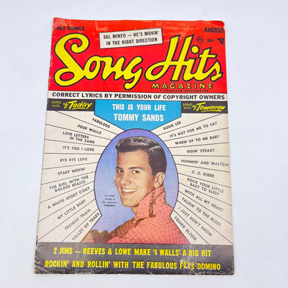 Song Hits Magazine Vol 21 No 1 August 1957 Tommy Sands Fats Domino Sal Mineo TC6