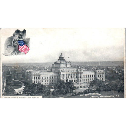 The Congressional Library c1905 Washington D.C. Original Postcard TK1-P2