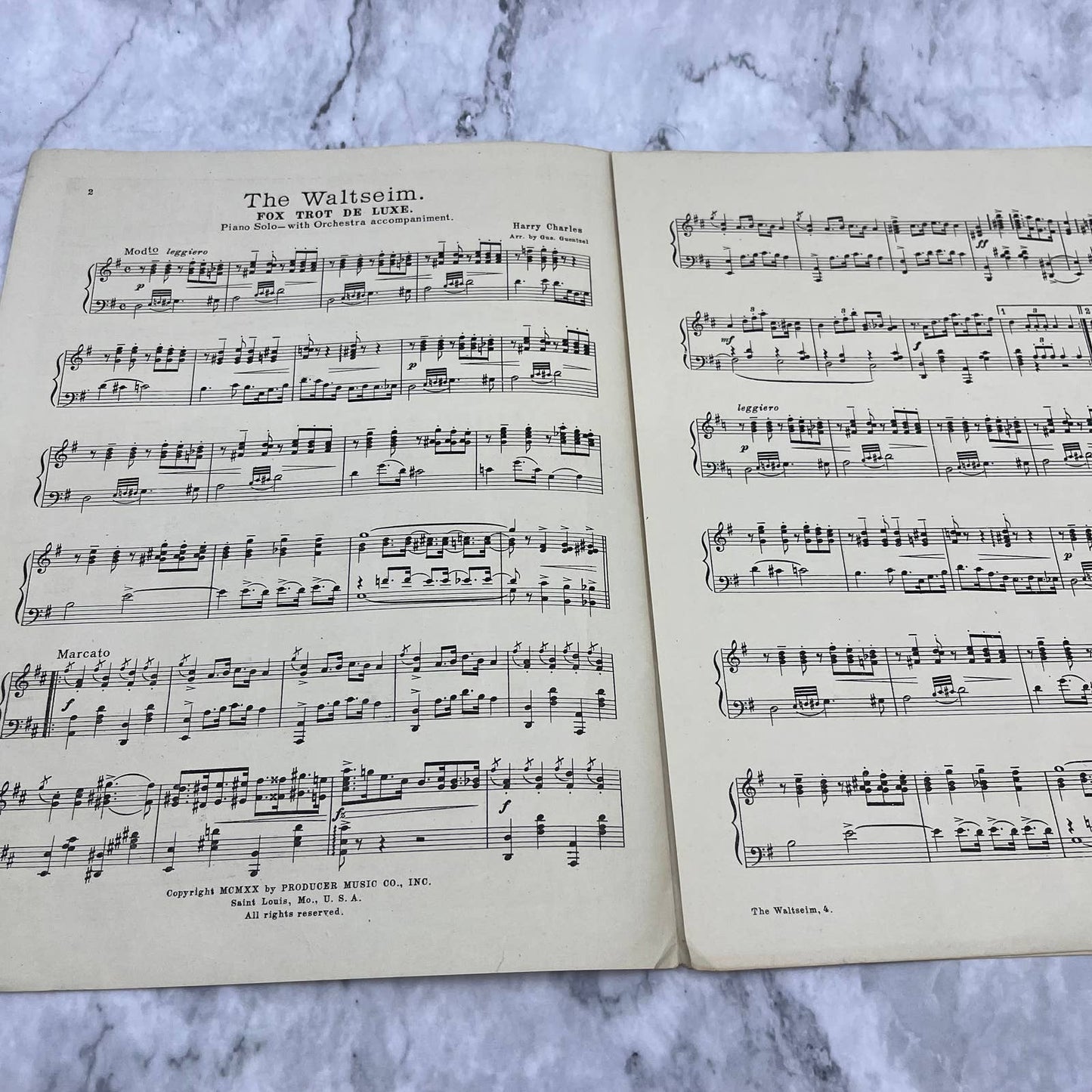 1920 Sheet Music The Walt-Seim Fox Trot Deluxe Harry Charles TJ4