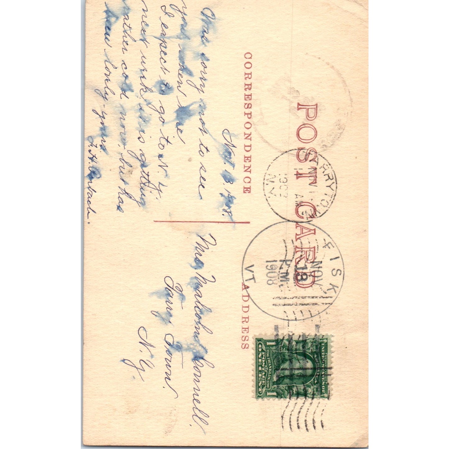 1908 Country Road RPPC Original Postcard P3-3