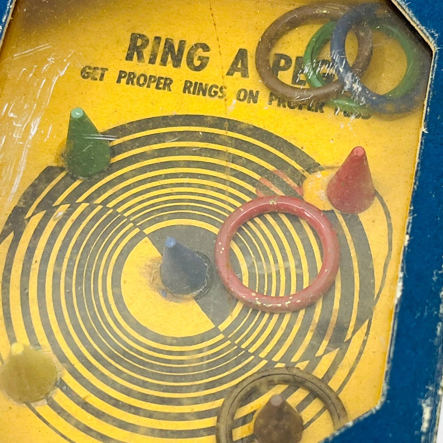 1940s Vintage Ring a Peg Game AC Gilbert Puzzle Toy Game 3 x 4.5 TD2