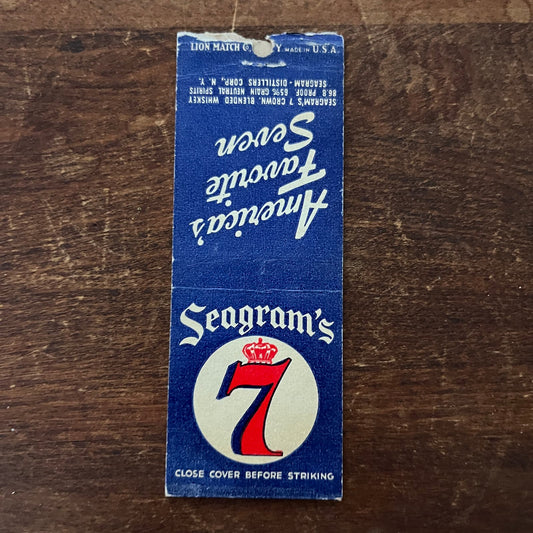 Seagram's 7 Advertising Matchbook Cover SB3-M1