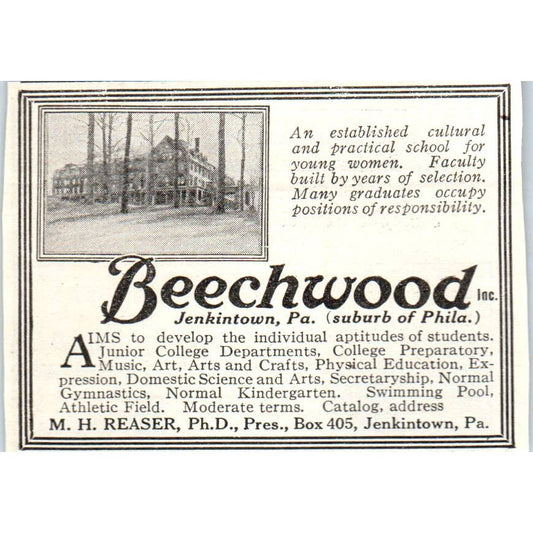 c1920 Harper's Magazine Ad - Beechwood School for Young Women Jenkintown PA EA3