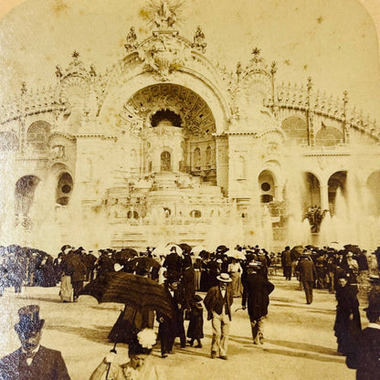 Stereoview Water Palace Chateau d’Eau Champ de Mars Exposition 1900 Paris France