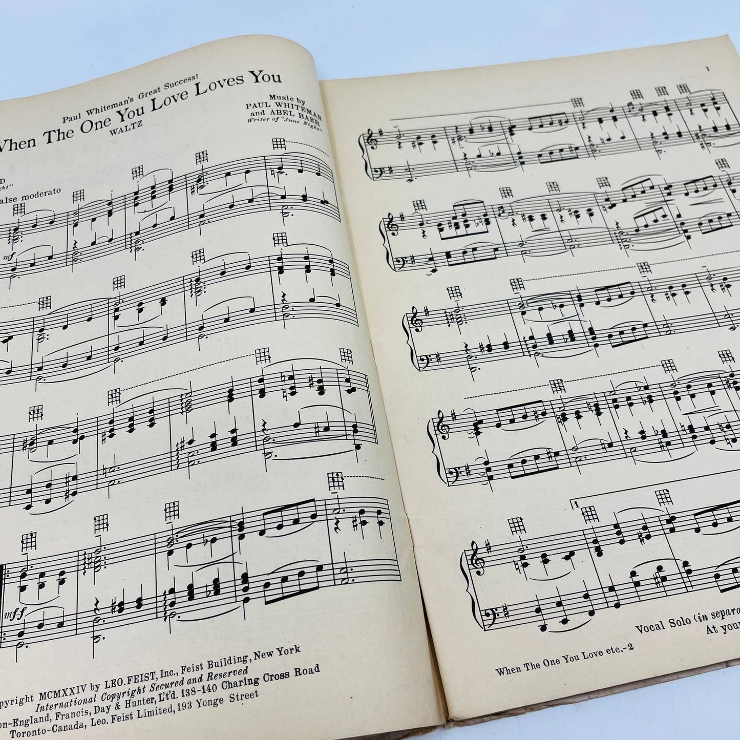 1924 Feist Dance Folio No. 9 - 30 Dance Hits for Piano Sheet Music TA6