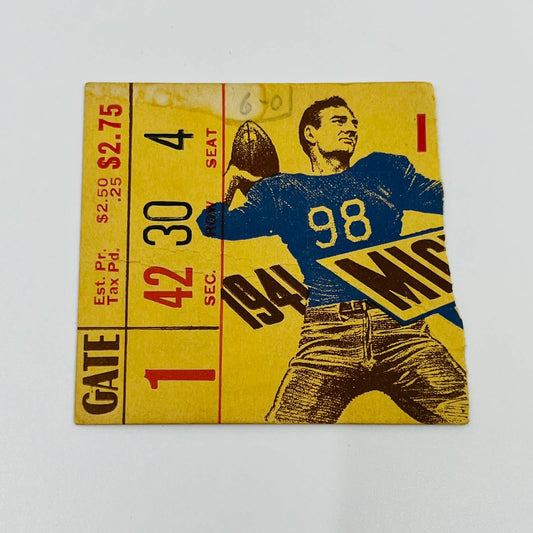 1941 Iowa vs Michigan College Football Ticket Stub AA2