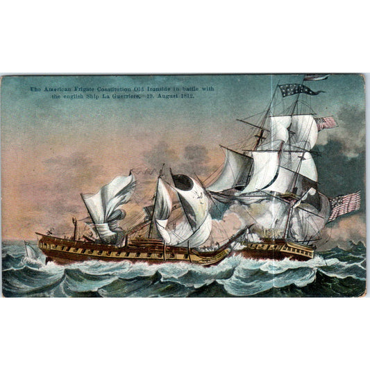 The American Frigate Constitution Old Ironsides Original Postcard TK1-P19