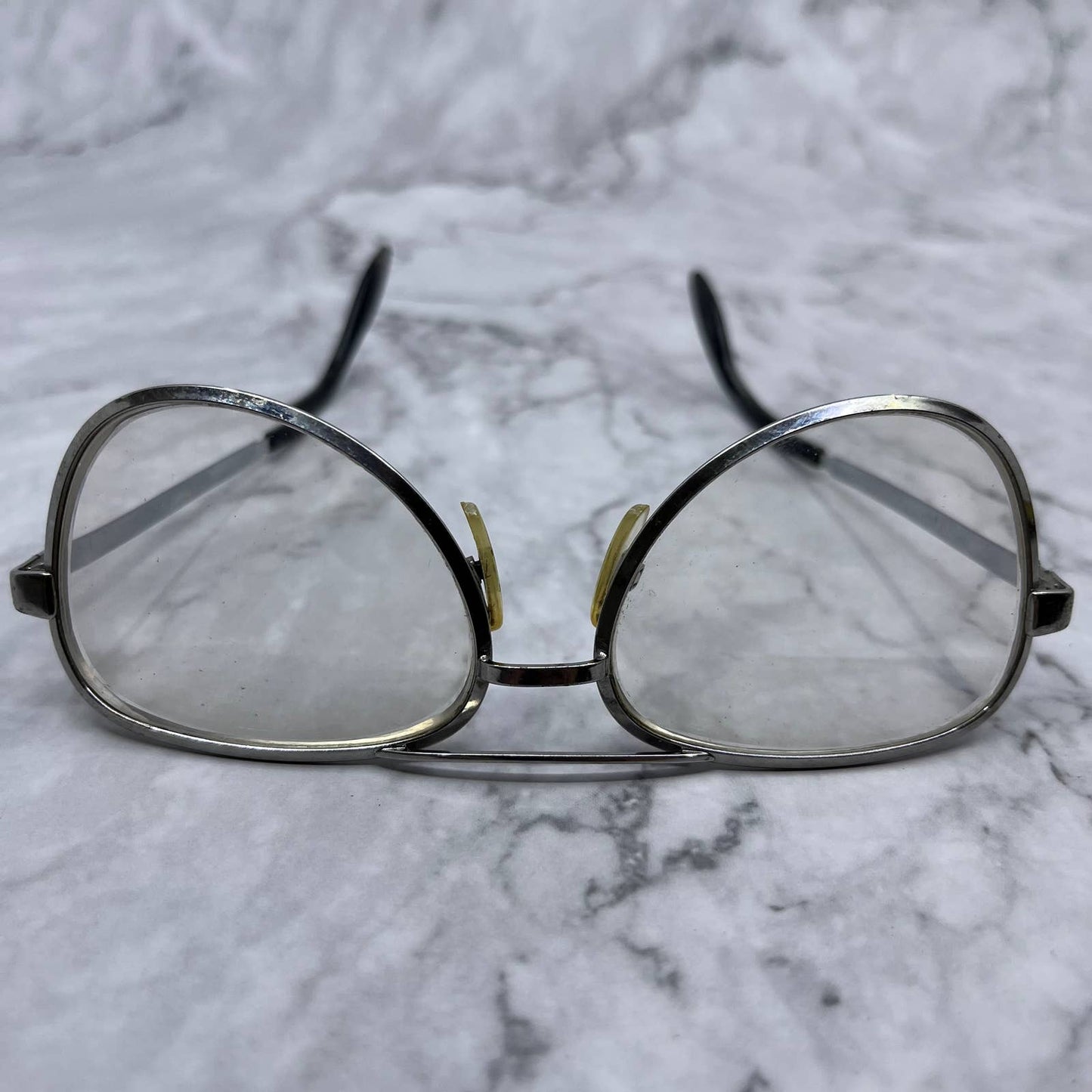 Vintage Luxottica Lance Chrome Men’s Aviator Glasses Italy 50-16 5.25” TA9